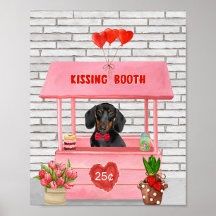 Dachshund Dog Valentijnsdag Kissing Booth Poster