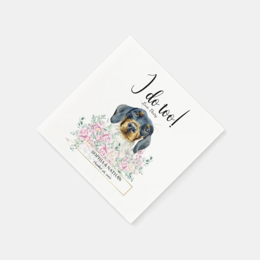 Dachshund Dog Wedding Cocktail Napkins Servet (Hoek)