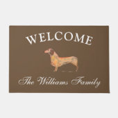 Dachshund Dog Weiner Pets Leuke Moderne Waterverf Deurmat (Voorkant)