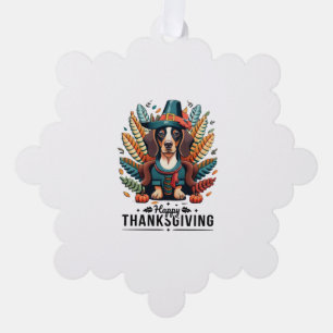 Dachshund Dog Weiner Turkije Kostuum Thanksgiving Ornament Kaart