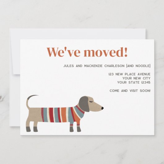 Dachshund Dog Wijziging adresaankondiging Aankondiging (Voorkant)