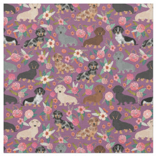 Dachshund Dogs  bloemenaugplant Stof