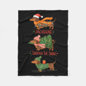 Dachshund Dogs Christmas Sweater Dachshund Through Fleece Deken (Voorkant)