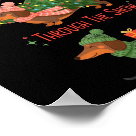 Dachshund Dogs Christmas Sweater Dachshund Through Poster (Hoek)