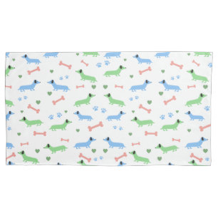 Dachshund Dogs Cute Doxies Paws Green Kussensloop