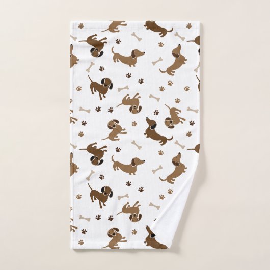 Dachshund Dogs en Botten Cute Paws Bad Handdoek (Handdoek)