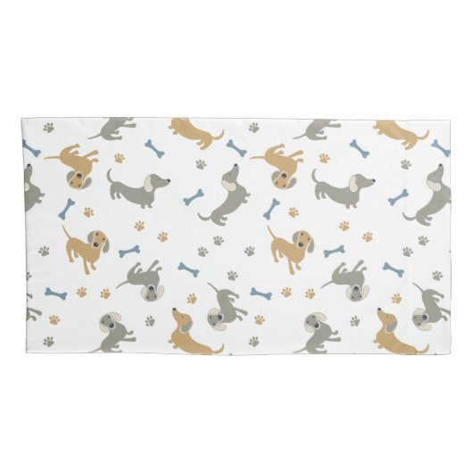 Dachshund Dogs en Paws Cute Pastel Doxies Kussensloop (Achterkant-Rechts)