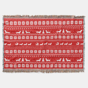 Dachshund Dogs Fun Kerstfeestrob Deken