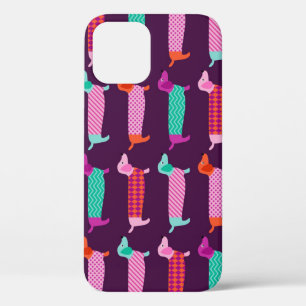 Dachshund Dogs: naadloos Schattige patroon. iPhone 12 Hoesje