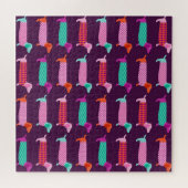 Dachshund Dogs: naadloos Schattige patroon. Legpuzzel (Horizontaal)