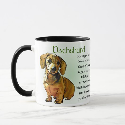 Dachshund Dons, Dachshund Beverage Mugs (Gauche)