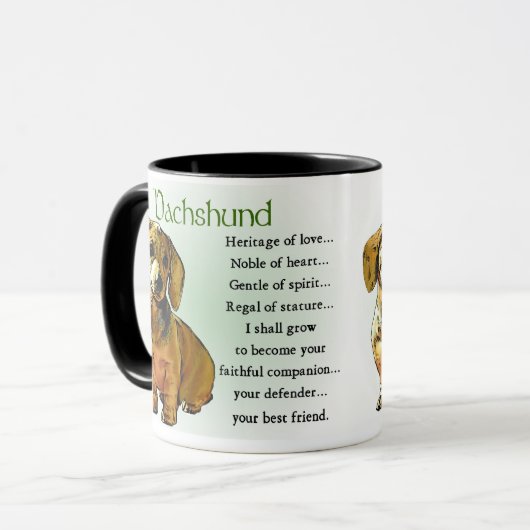 Dachshund Dons, Dachshund Beverage Mugs (Devant gauche)