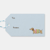 Dachshund & Donuts Party Cadeau Labels Cadeaulabel (Achterkant Horizontaal)