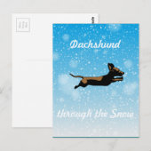 Dachshund door de sneeuw briefkaart (Voorkant / Achterkant)