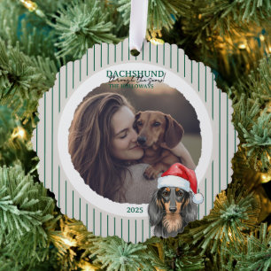Dachshund door de Sneeuw Kerstvakantie Ornament Kaart