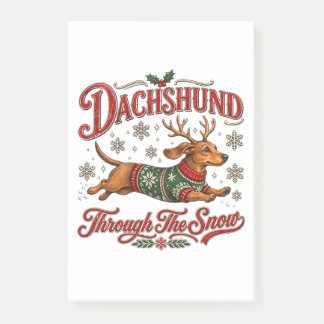 Dachshund door de sneeuw post-it® notes