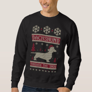 Dachshund door de sneeuw trui