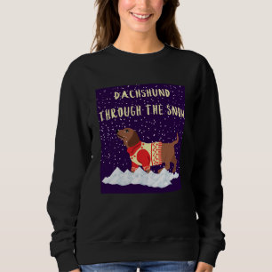 Dachshund door de sneeuw trui