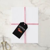 Dachshund door de sneeuwnende hond kerstmis cadeaulabel (Met Touw)
