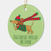 Dachshund door het Ornament sneeuwcirkel (Links)