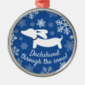 Dachshund door het Ornament van de sneeuwkerstboom (Voorkant)