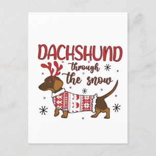 Dachshund door het sneeuwkerstHondenliefhebber Feestdagenkaart