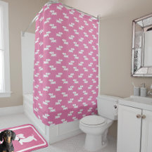 Dachshund Douche rideau Doxie Rose Salle de bain