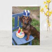 Dachshund Doxie Carte d'anniversaire Weiner Chien (Fleur jaune)