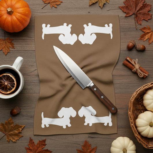 Dachshund Doxie Cuisine Rouge Serviettes Brown