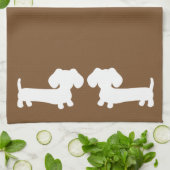 Dachshund Doxie Cuisine Rouge Serviettes Brown (Plié)