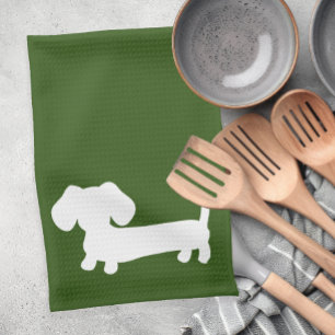 Dachshund Doxie Cuisine Serviette à main Earthy Gr