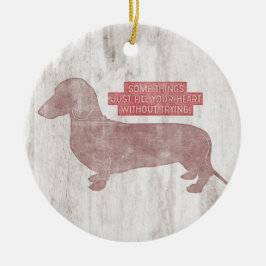 Dachshund Doxie Teckel Lover Illustratie Citaat Keramisch Ornament