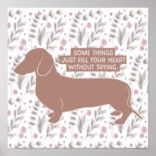 Dachshund Doxie Teckel Lover Illustratie Citaat Poster