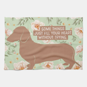 Dachshund Doxie Teckel Lover Illustratie Citaat Theedoek