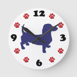 Dachshund, Doxie Wall Clock Ronde Klok