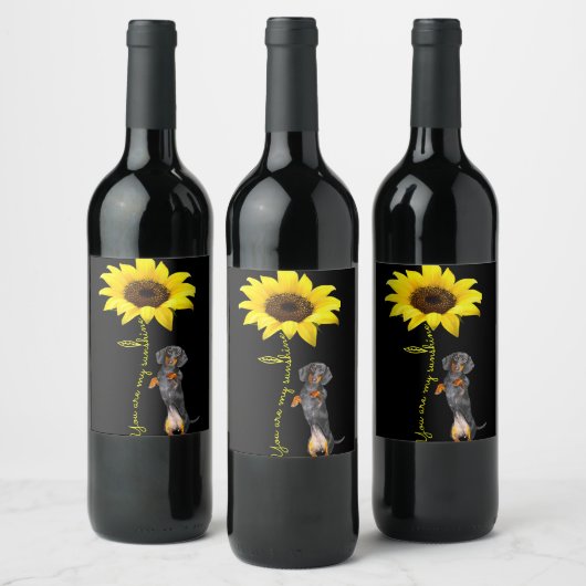 Dachshund Doxie Wiener Dotson Mama Gift Wijn Etiket (Flessen)