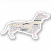 Dachshund Doxie Wiener Hondennamen Sticker (Voorkant)