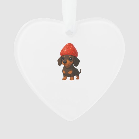 Dachshund drôle avec des fraises et un chapeau fru (devant)