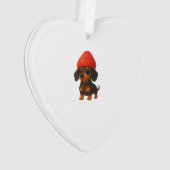 Dachshund drôle avec des fraises et un chapeau fru (devant)