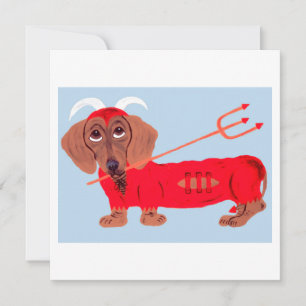 Dachshund Duivel Feestdagenkaart