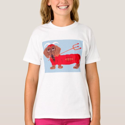 Dachshund Duivel T-shirt (Voorkant)