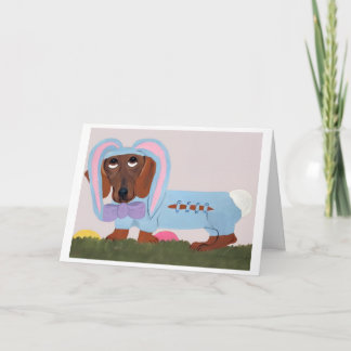 Dachshund Easter Bunny Card Kaart