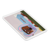 Dachshund Easter Bunny Card Magneet (Rechterzijde)