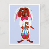 Dachshund Easter Bunny Feestdagenkaart (Voorkant)