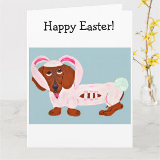 Dachshund Easter Bunny Kaart