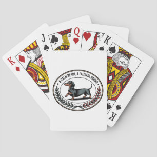 Dachshund Een Kalm Hart, Een Trouw Vriend Pokerkaarten