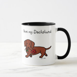 Dachshund en cartoon mok