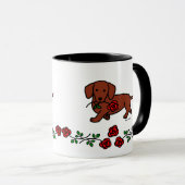 Dachshund en cartoon mok (Voorkant rechts)