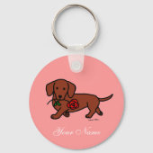 Dachshund en cartoon sleutelhanger (Voorkant)