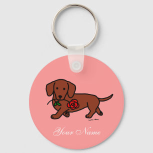 Dachshund en cartoon sleutelhanger